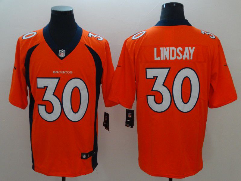 Men Denver Broncos 30 Lindsay Orange Nike Vapor Untouchable Limited Playe NFL Jerseys
